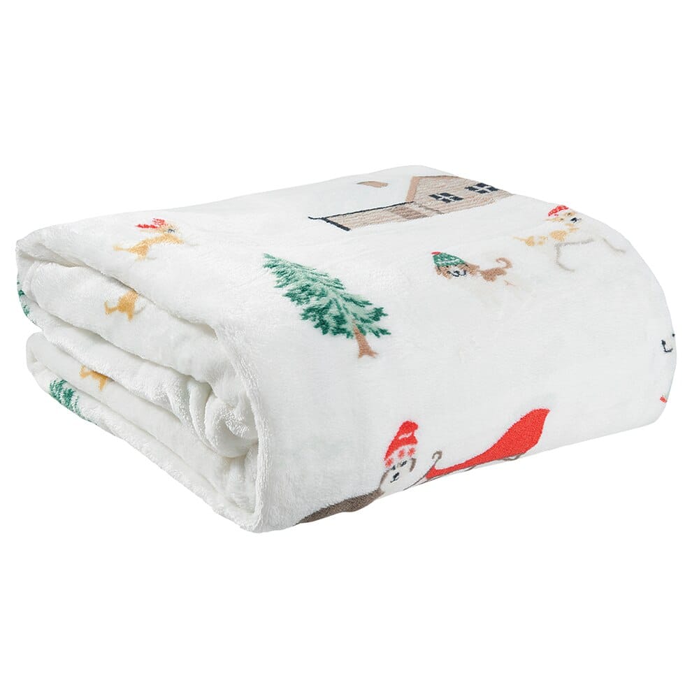 Mistletoe Collection Oversized Velvet Plush Throw Blanket