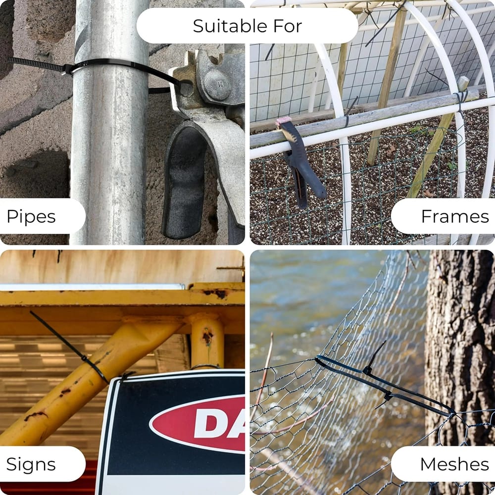 Bolt Dropper 8" Zip Ties, Black, 1000 Count