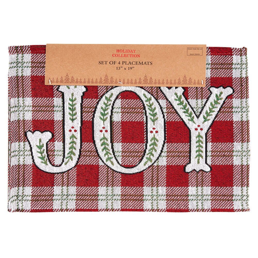 Cotton Christmas Placemats, Set of 4