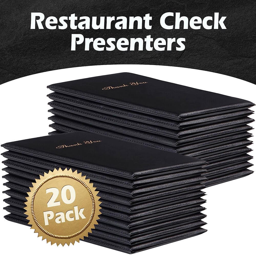 Restaurant Check Presenters, 20 Pack, Black