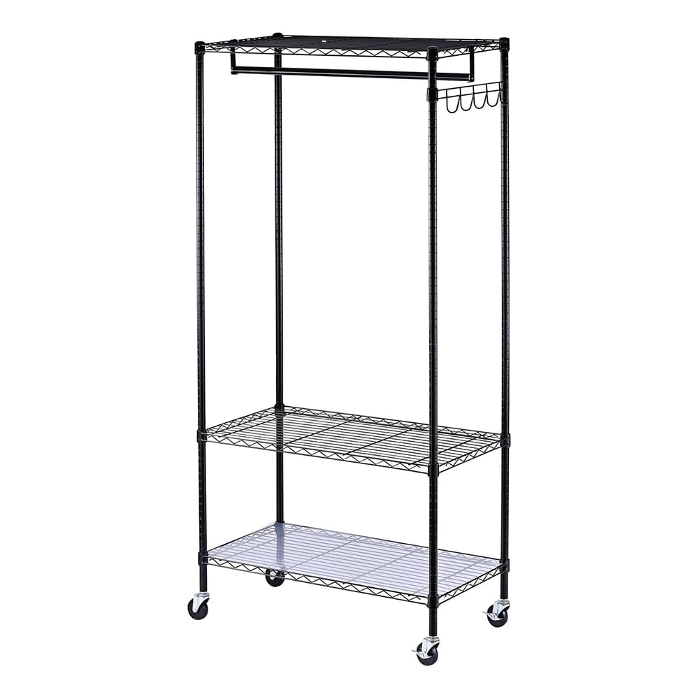 Alera Wire Shelving Garment Rack, Black, 36" x 18"