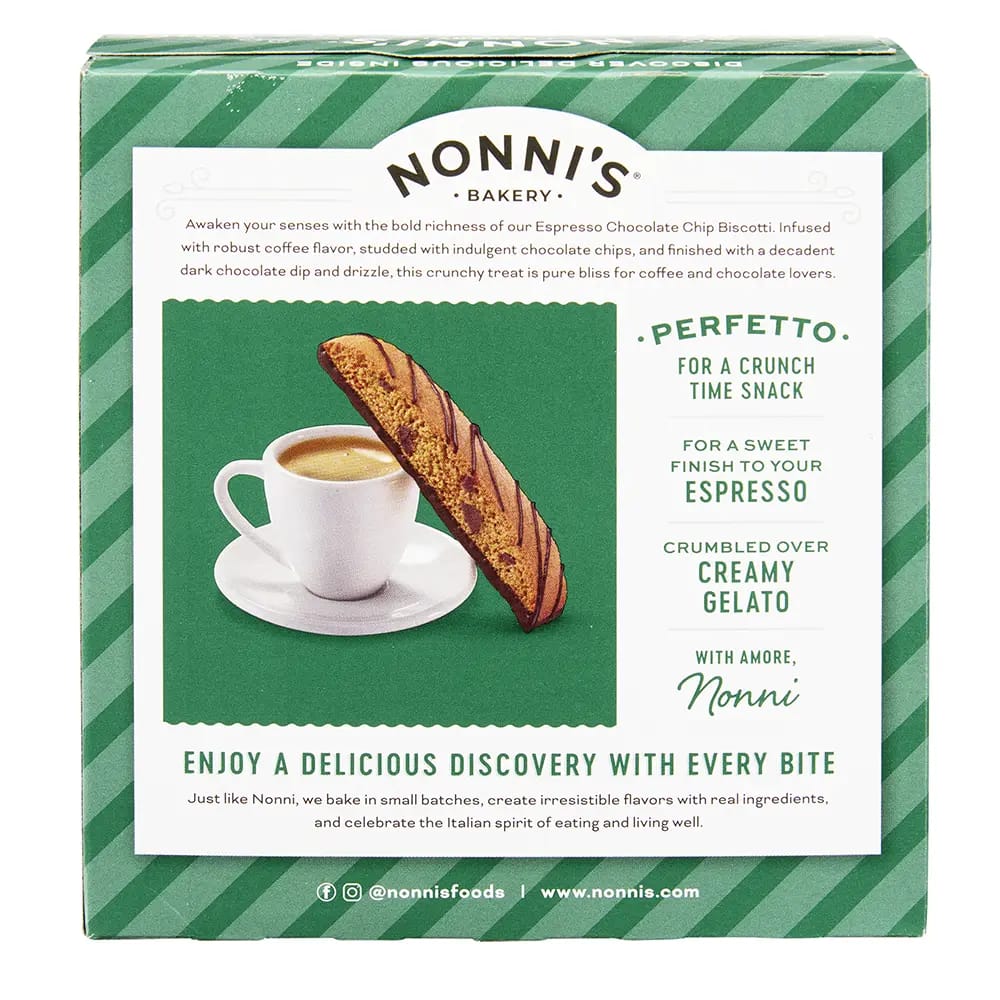 Nonni's Espresso Chocolate Chip Biscotti, 8 pk, 6.88 oz