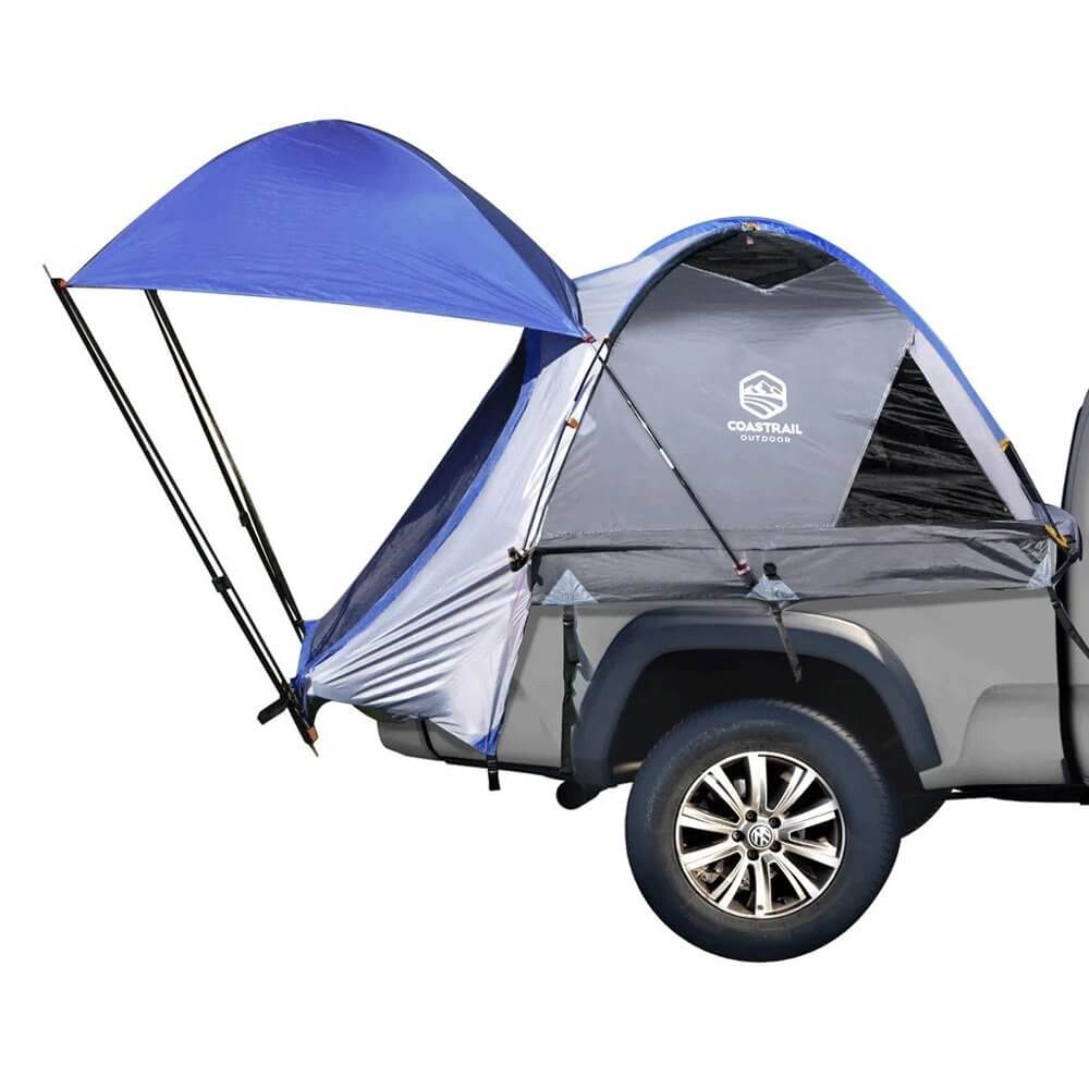 Coastrail Outdoor Pickup Truck Bed Tent with Rainfly, 5' Mid-Size Short Bed, Blue/Gray