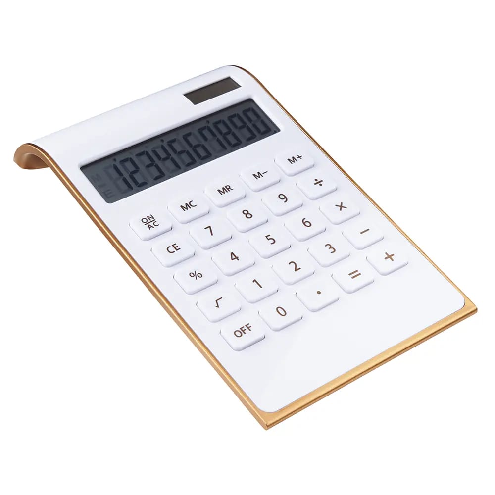 School Supplies Solar Powered 10-Digit Slim Desktop Calculator with Battery for Backup