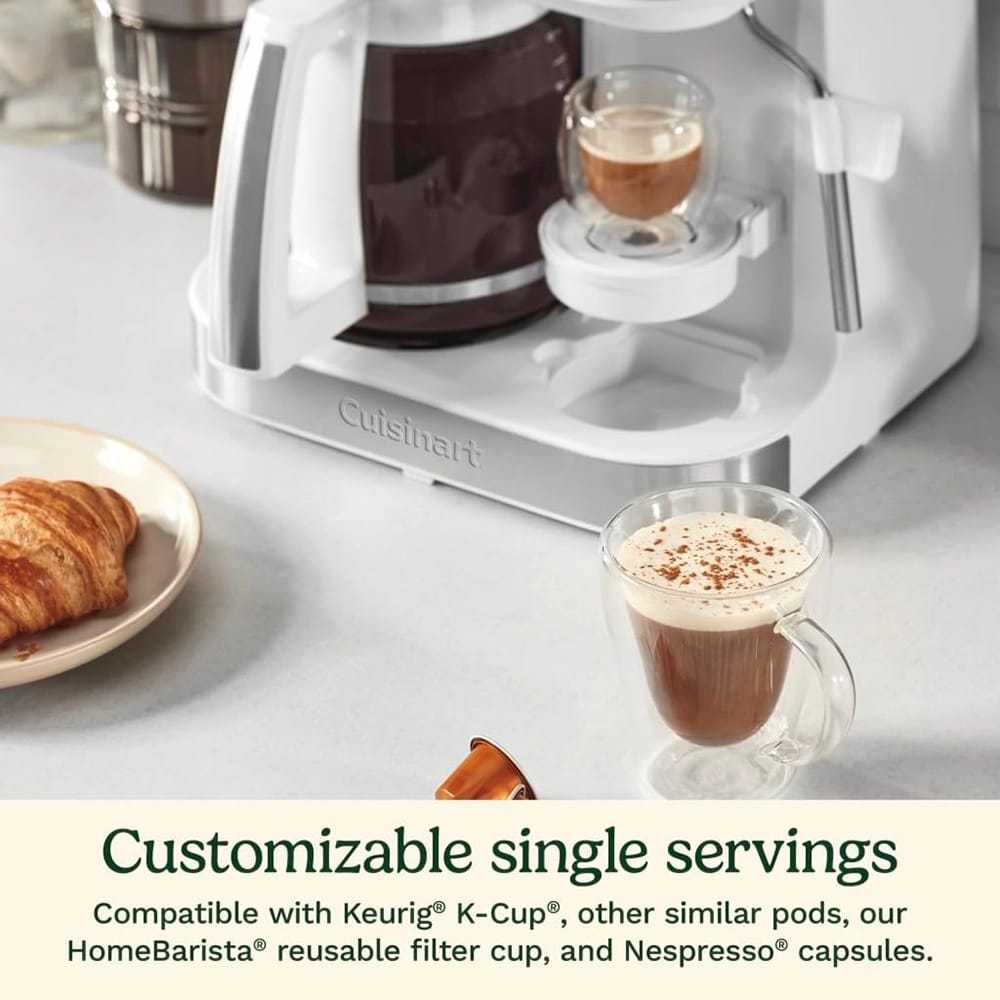 Cuisinart Barista Bar 4-in-1 Coffee Maker, White