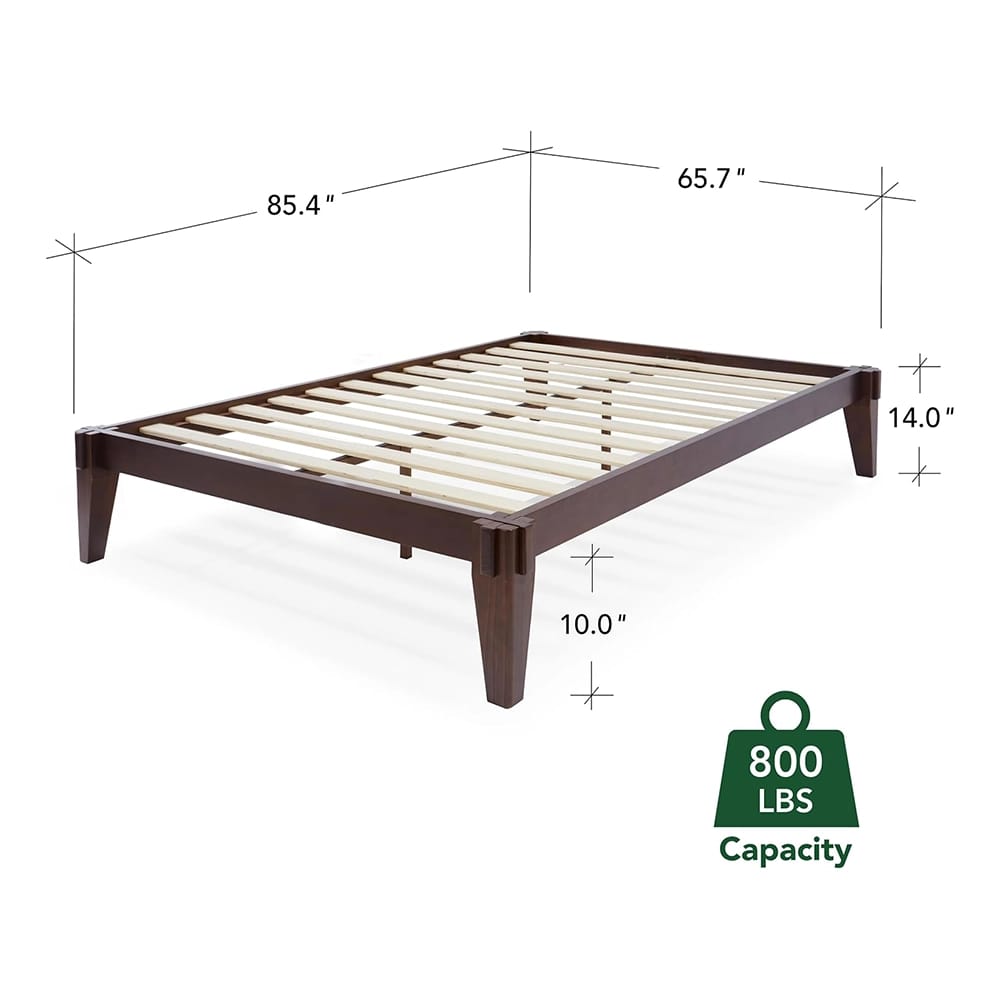 Bme Chalipa 14" Queen Bed Frame, Walnut