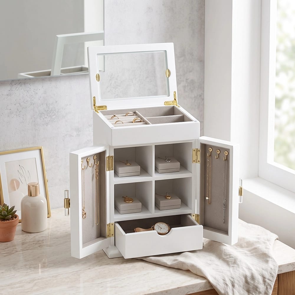 Hives & Honey Lina Jewelry Chest, White