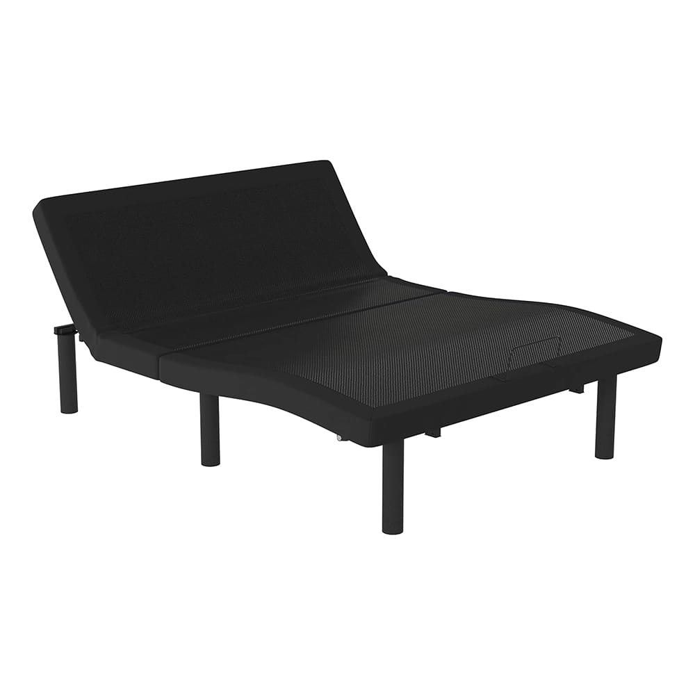 Adjustable Bed Base with Wireless Remote, Black, Full