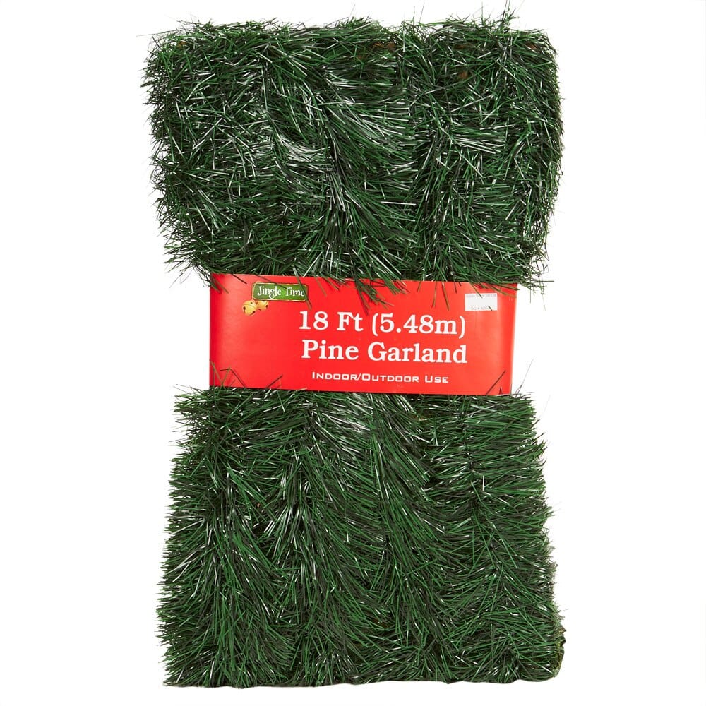 Jingle Time 18' Pine Christmas Garland, 18'