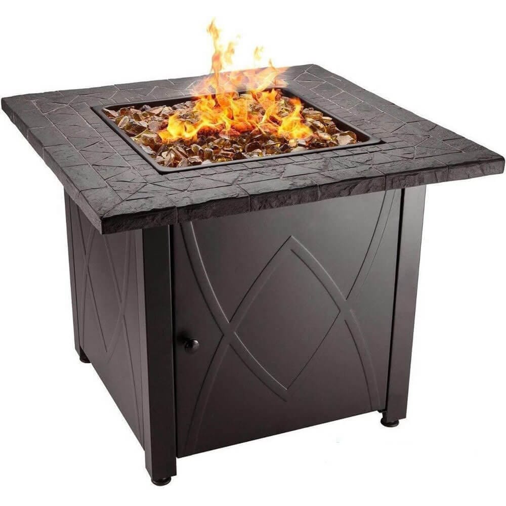 Endless Summer 30" Outdoor Propane Gas Fire Pit, 30,000 BTU, Copper Fireglass