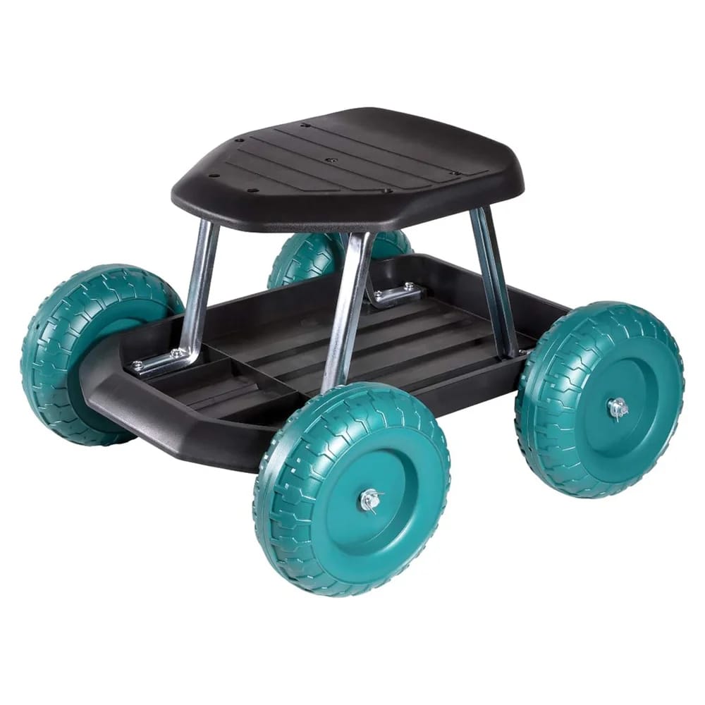 Garden Rolling Work Seat, Black/Blue