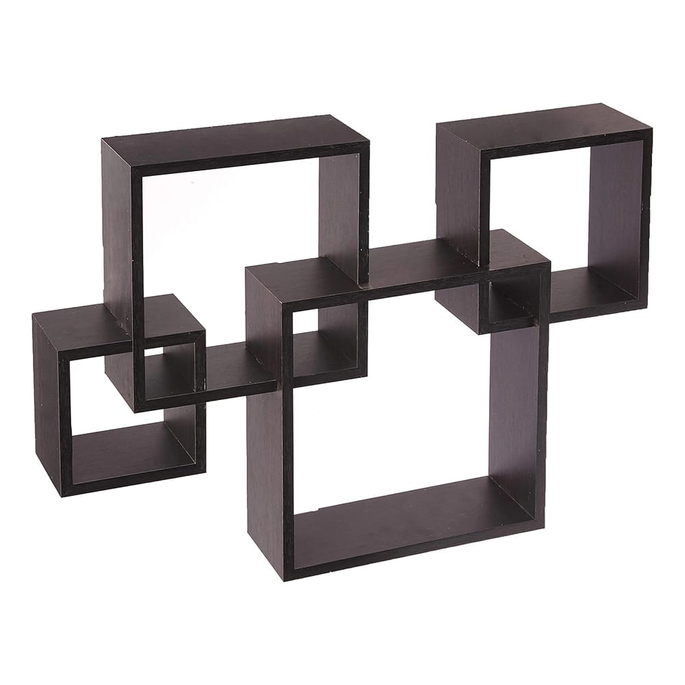 Greenco 4 Cube Floating Shelf, Espresso