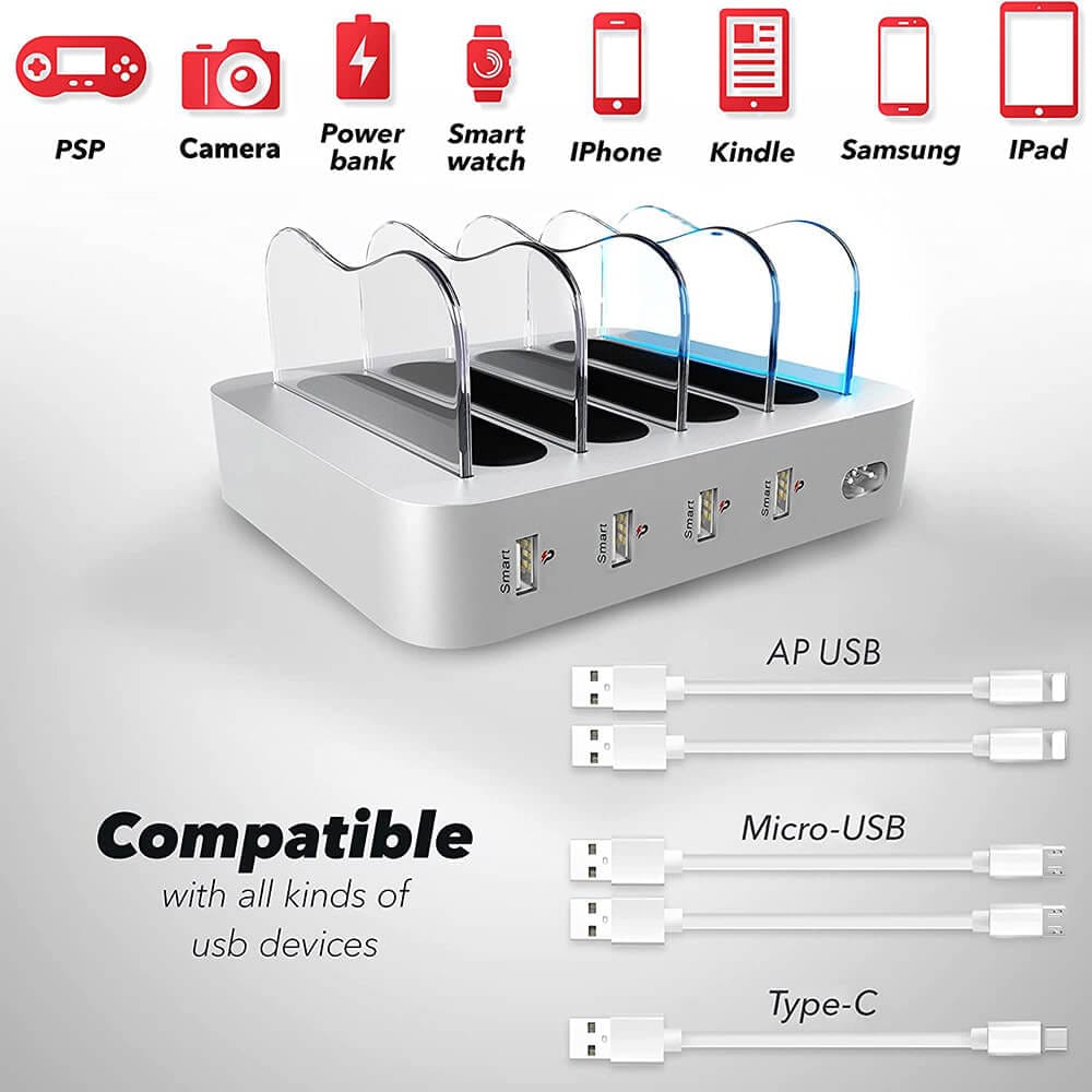 Poweroni 4-Port USB Charging Dock