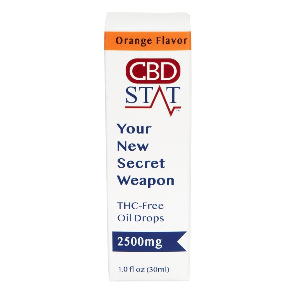 CBD Stat THC-Free 2500mg Orange Flavor Oil Drops, 1 oz