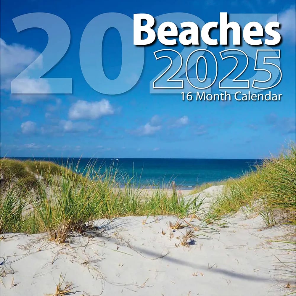 2025 Beaches Themed 16 Month Wall Calendar, 12"