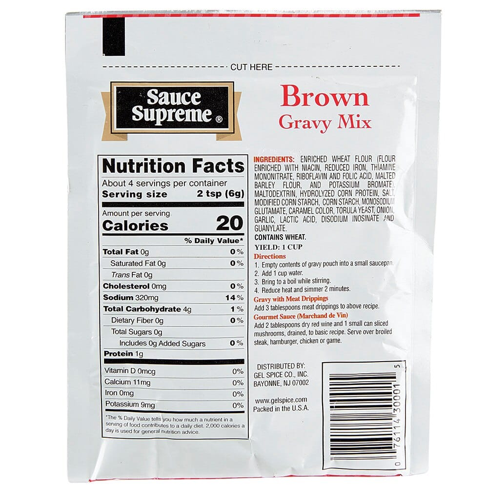 Sauce Supreme Brown Gravy Mix, 0.88 oz