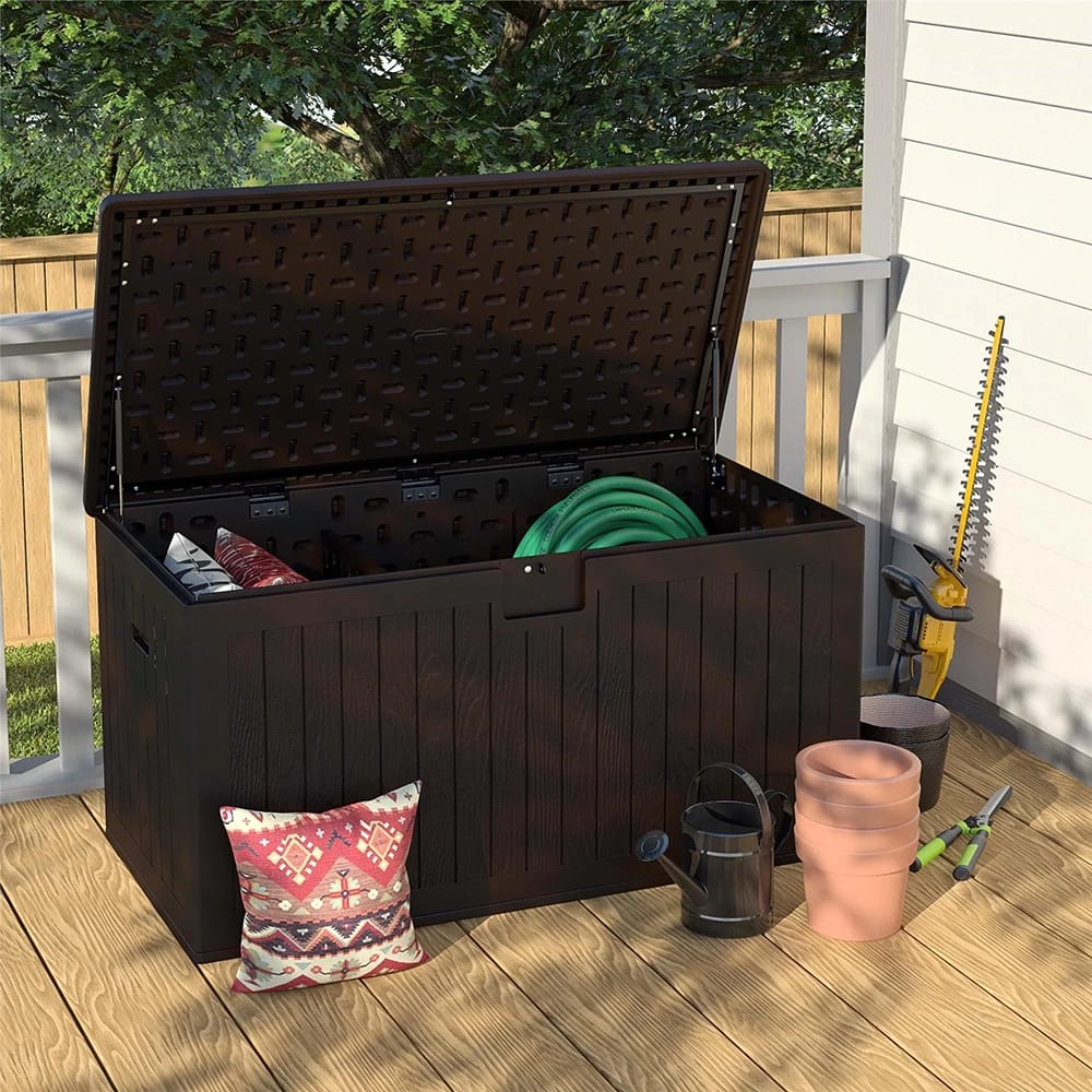 Cosco 150 Gallon Outdoor Storage Box, Dark Brown