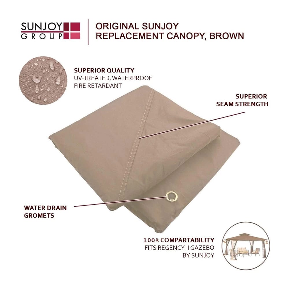 Regency II Patio Gazebo Replacement Canopy, Tan