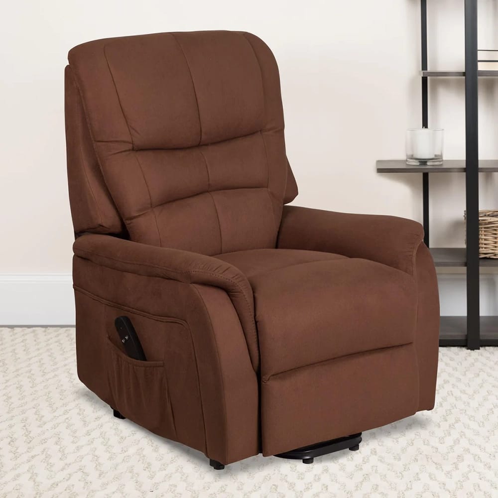 Remote Powered Microfiber Lift Recliner, Brown