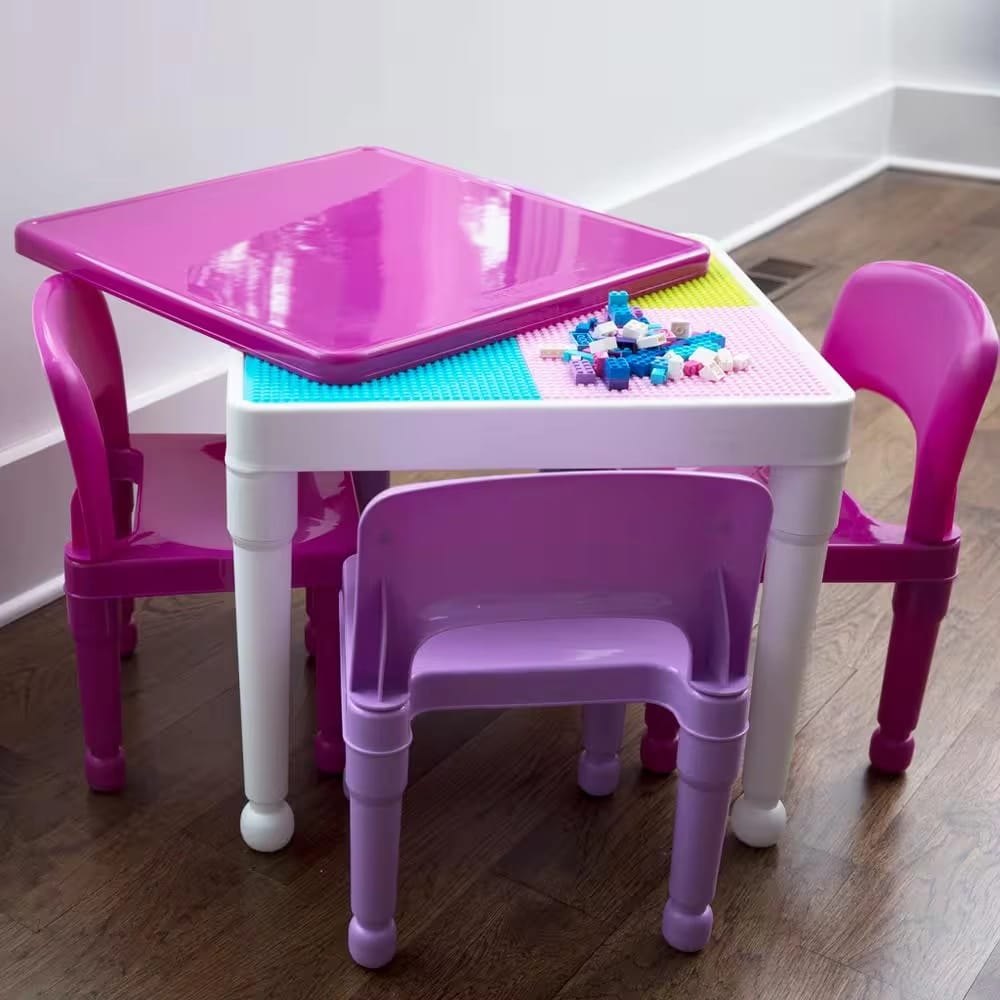 Humble Crew 2-in-1 Plastic Building Block-Compatible Kids Activity Table