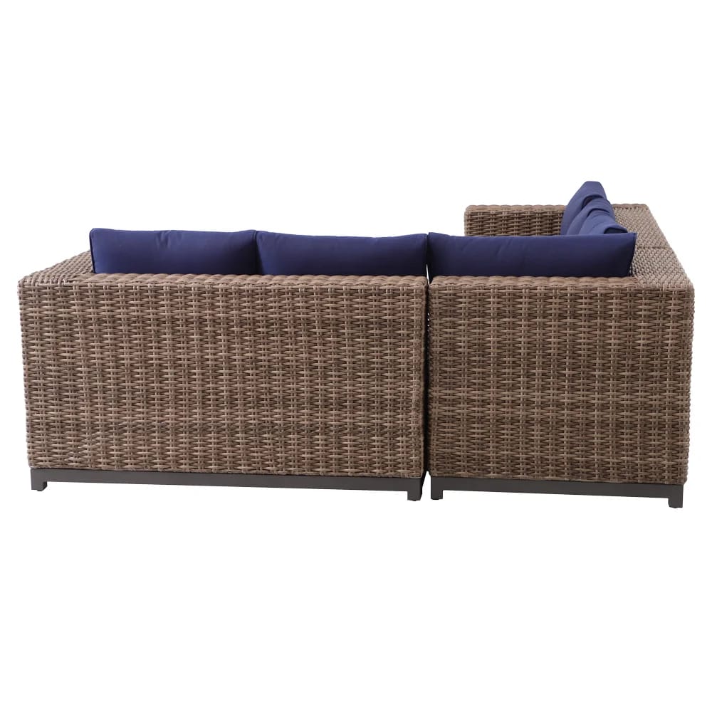 Hampton Bay Fernlake 4-Piece Outdoor Patio Sectional Set, Brown/Midnight