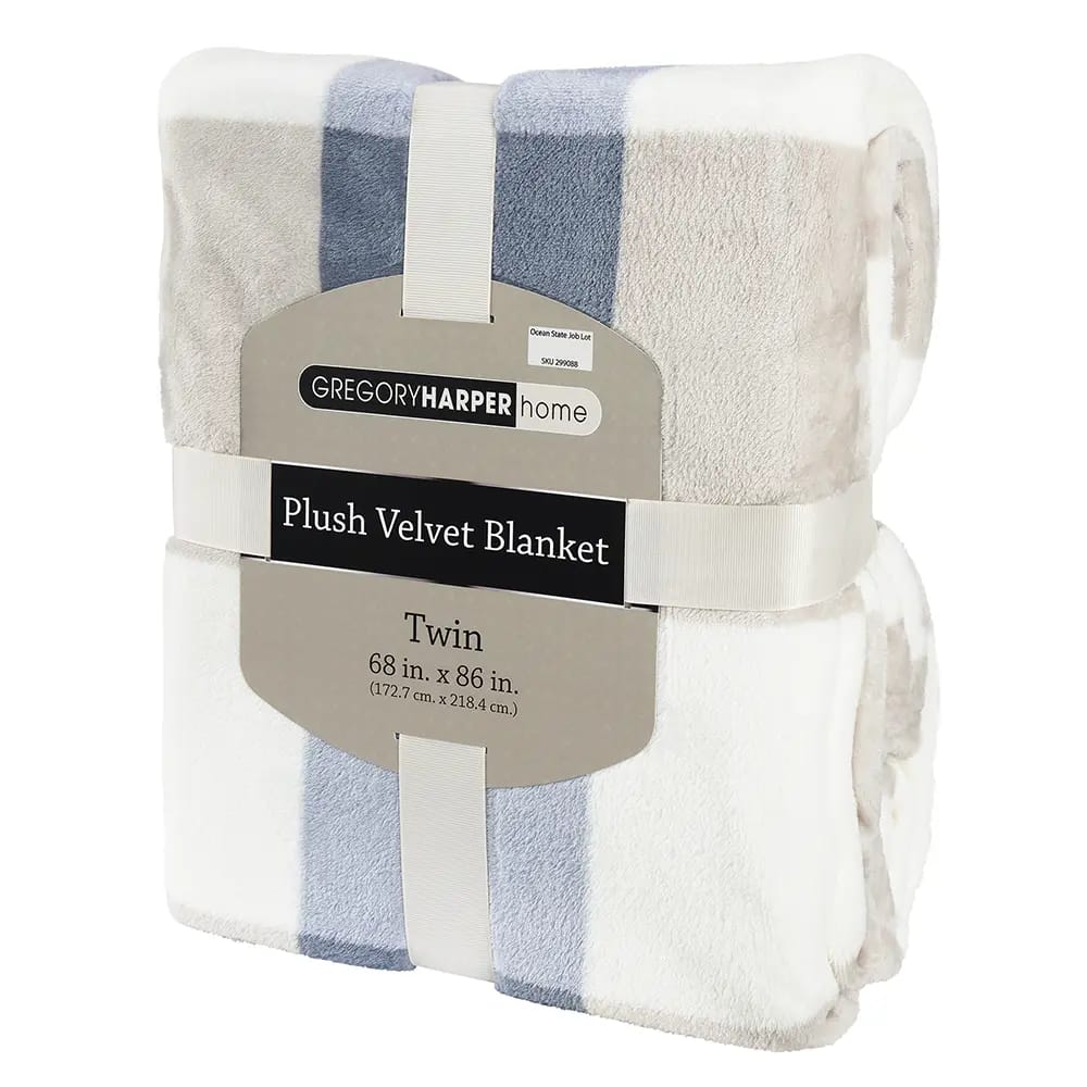 Gregory Harper Plush Velvet Twin Blanket, 86"