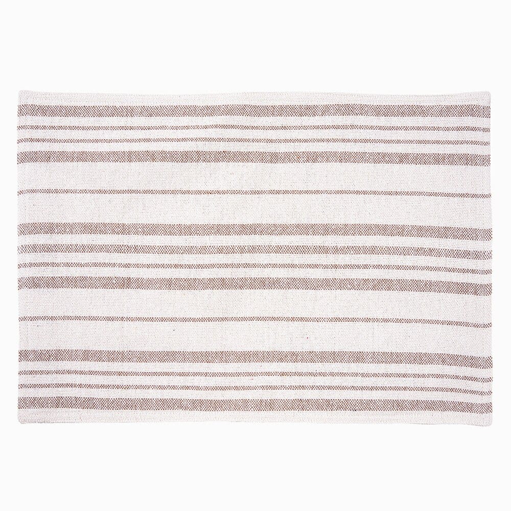 Cotton Farmhouse Striped Placemat, 13"x19"