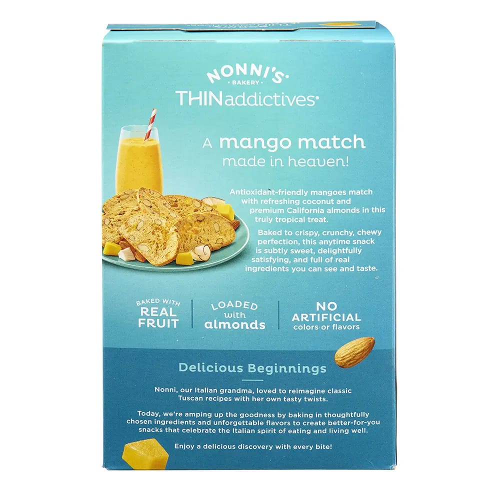 Nonni's THINaddictives Mango Coconut Almond Crisps, 4.4 oz