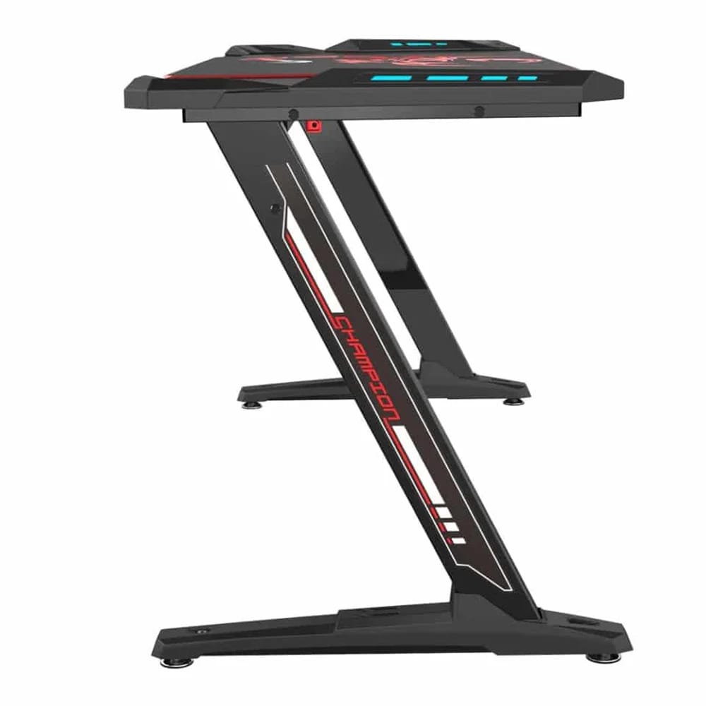 Eureka Ergonomic Gaming Desk with RGB Lights, Black