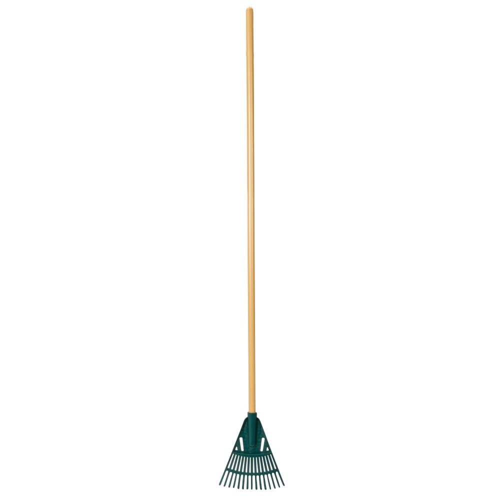 8" Plastic Shrub Rake with Wooden Handle