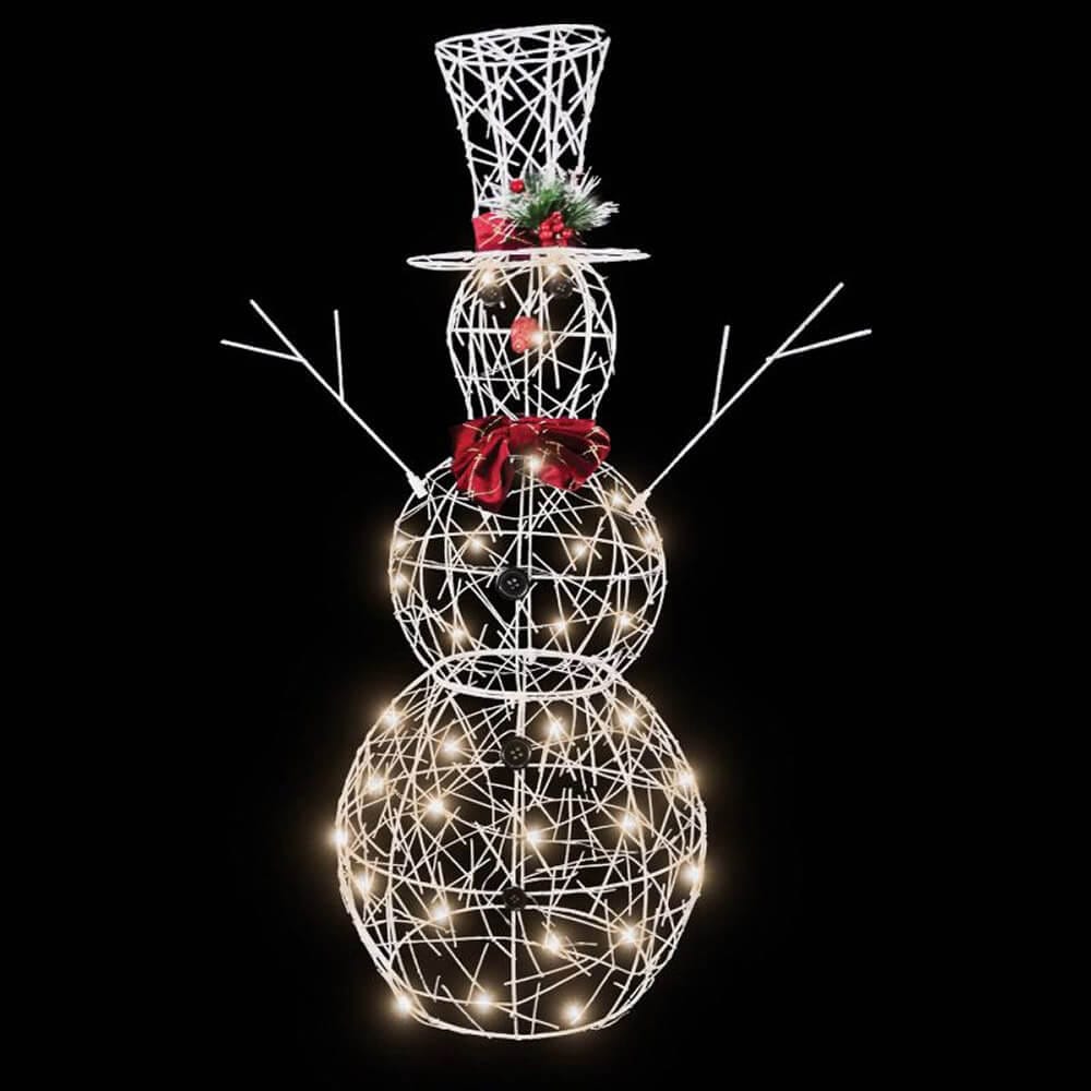 Alpine 36" Outdoor Snowman Decoration with 35-Bulb Warm White LED Lights