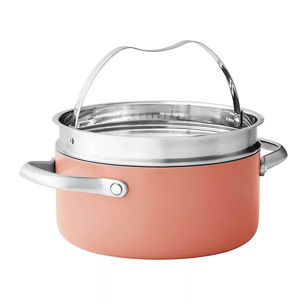 11-Piece Modern Ceramic Cookware Set, Coral