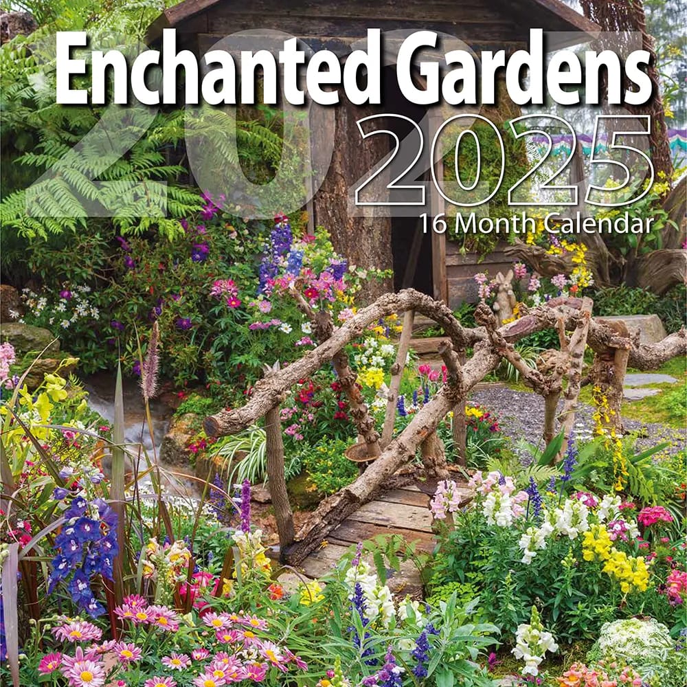 2025 Enchanted Gardens Themed 16 Month Wall Calendar, 12"