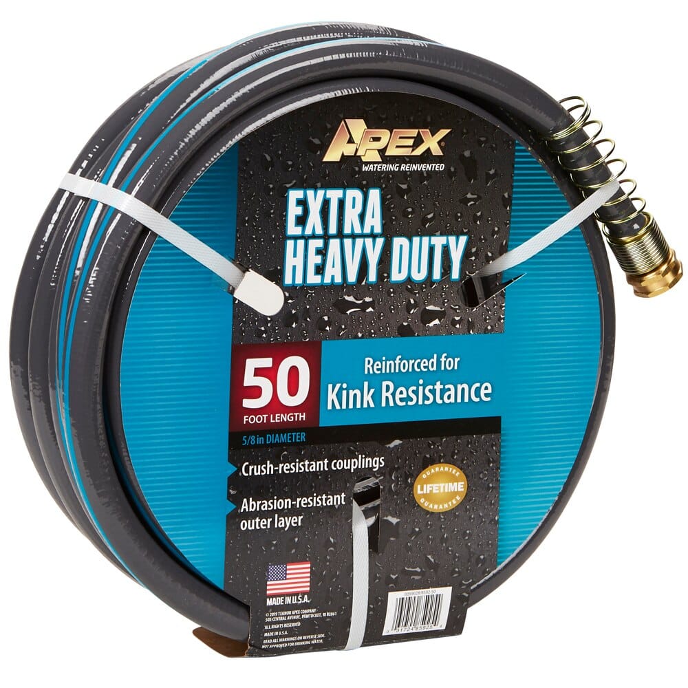 Apex 5/8" Extra Heavy-Duty Kink Resistant Garden Hose, 50'