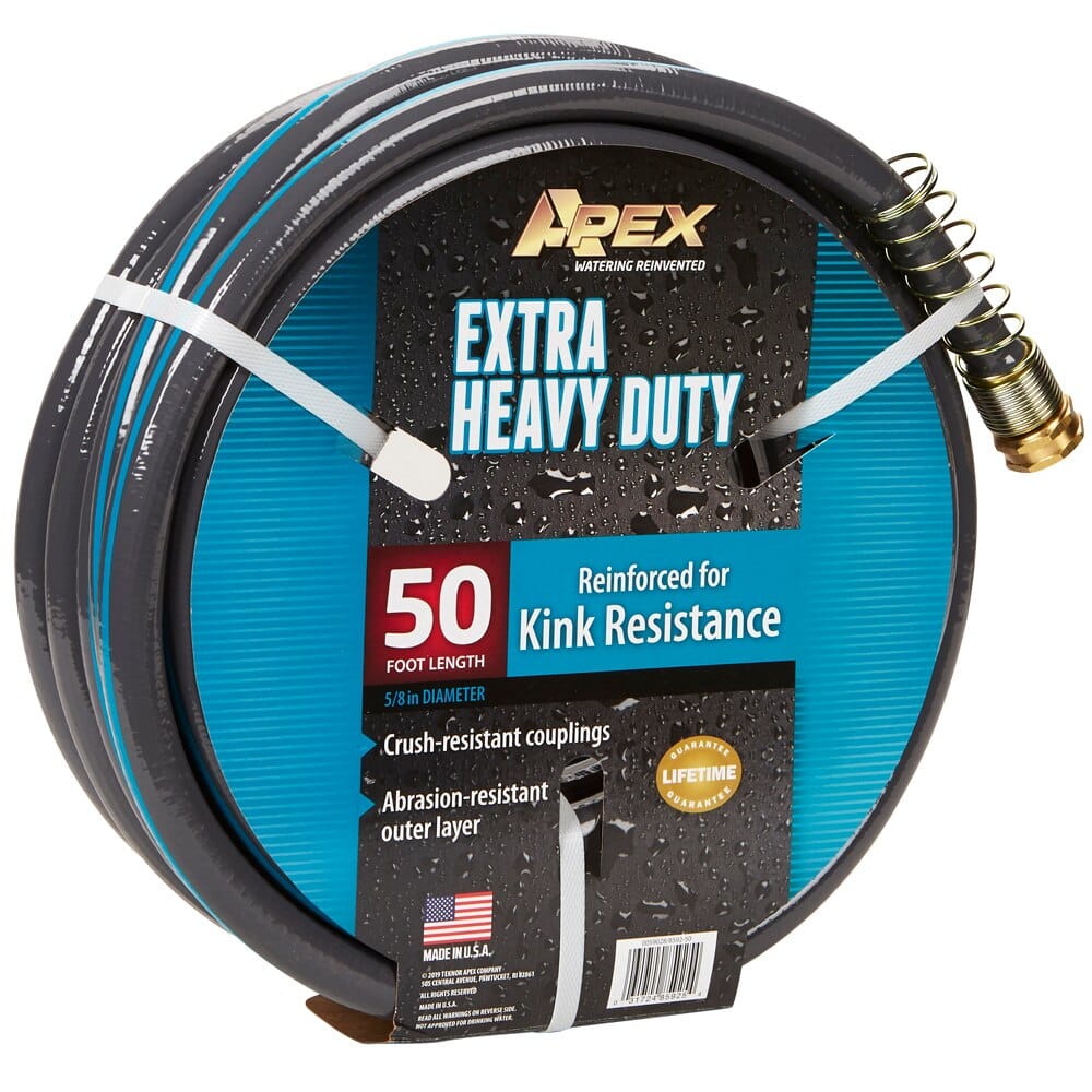 Apex 5/8” Extra HeavyDuty Kink Resistant Garden Hose, 50’
