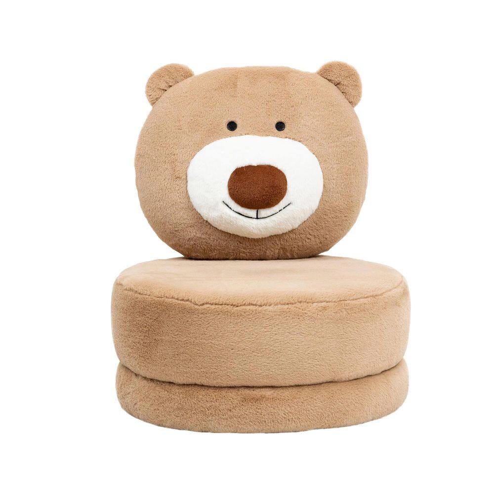 Home 2 Office Faux Fur Kids Bear Swivel Chair, Brown