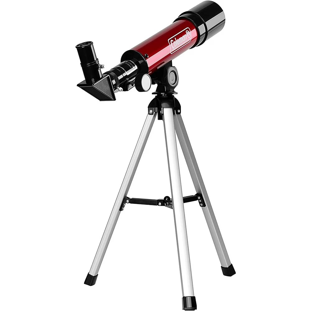 Coleman 360x50 Refractor Telescope Kit with Heavy-Duty Carrying Case, Red