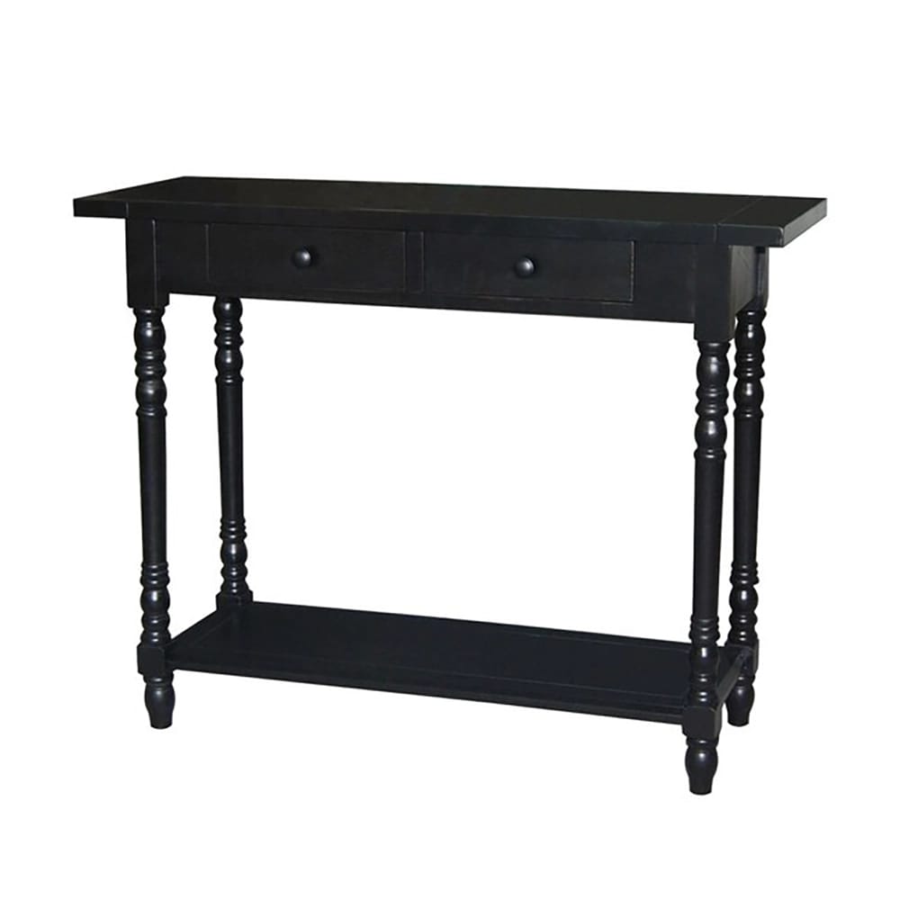 4D Concepts Simplicity Casual Wood Console Table, Black