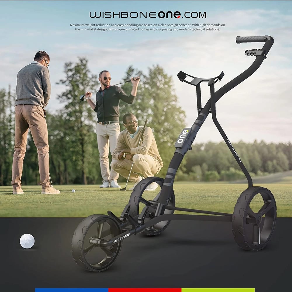Wishbone Folding Golf Push Cart, Black