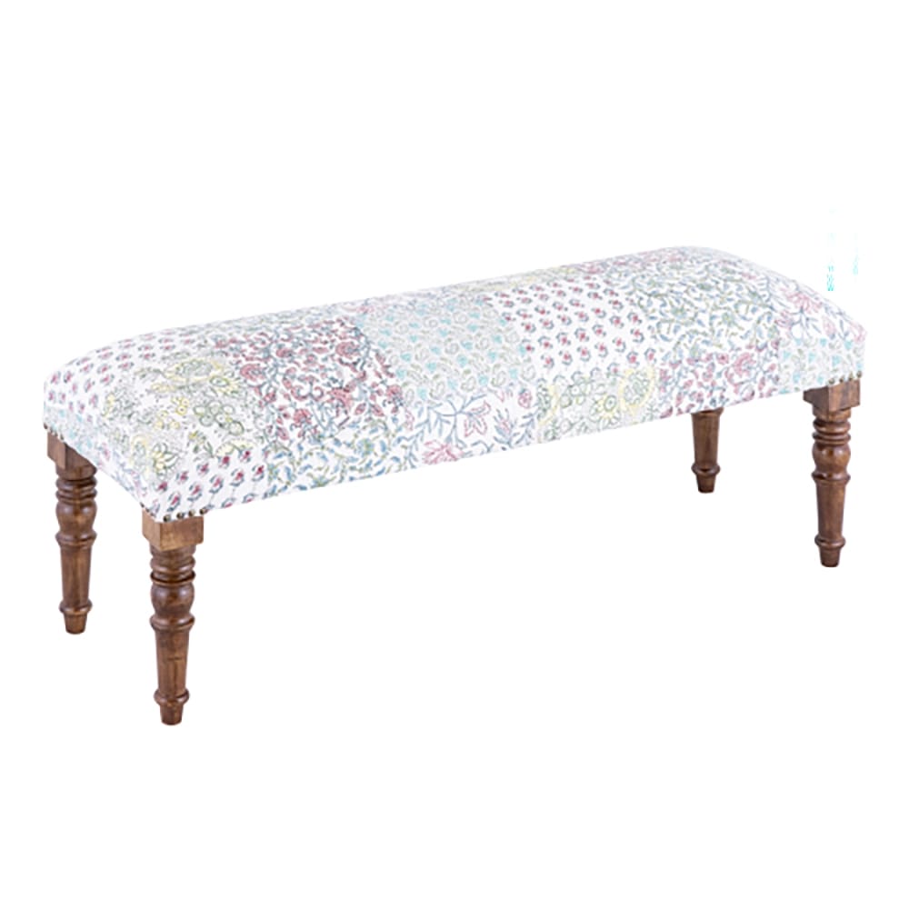 Albany Living Patchwork Print Bench, Blue/Green/Pink
