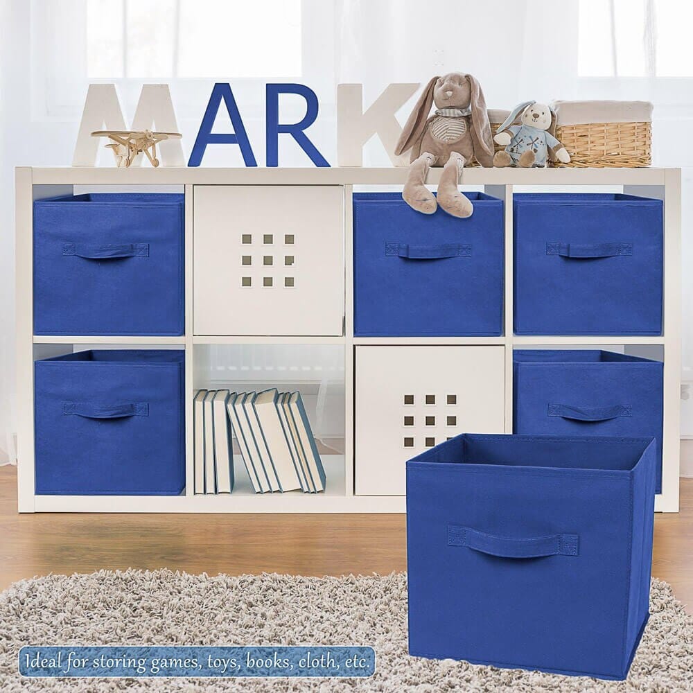 Greenco Foldable Storage Cubes, Set of 6, Royal Blue