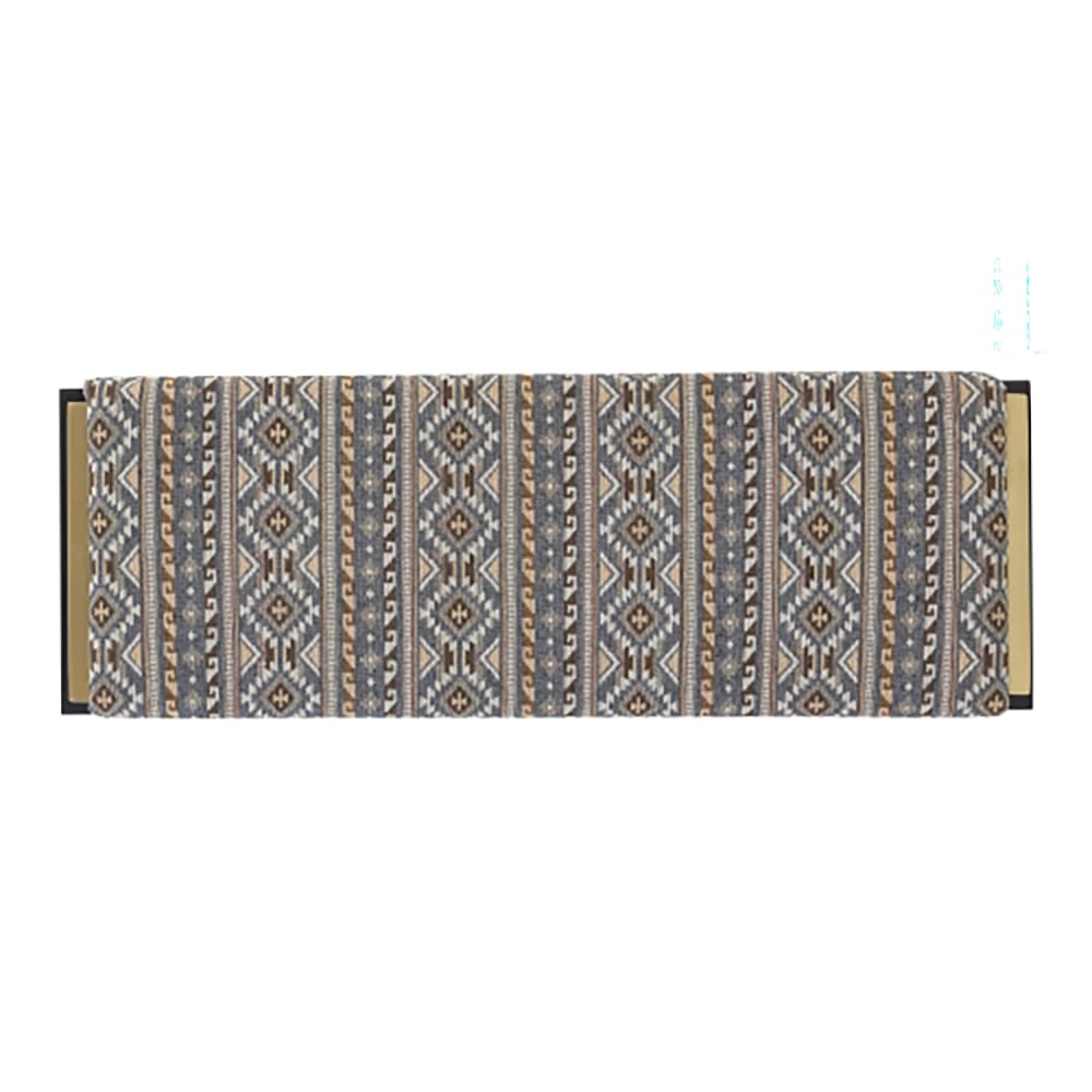 Albany Living Upholstered Bench with Wooden Shoe Rack, Gray/Gold