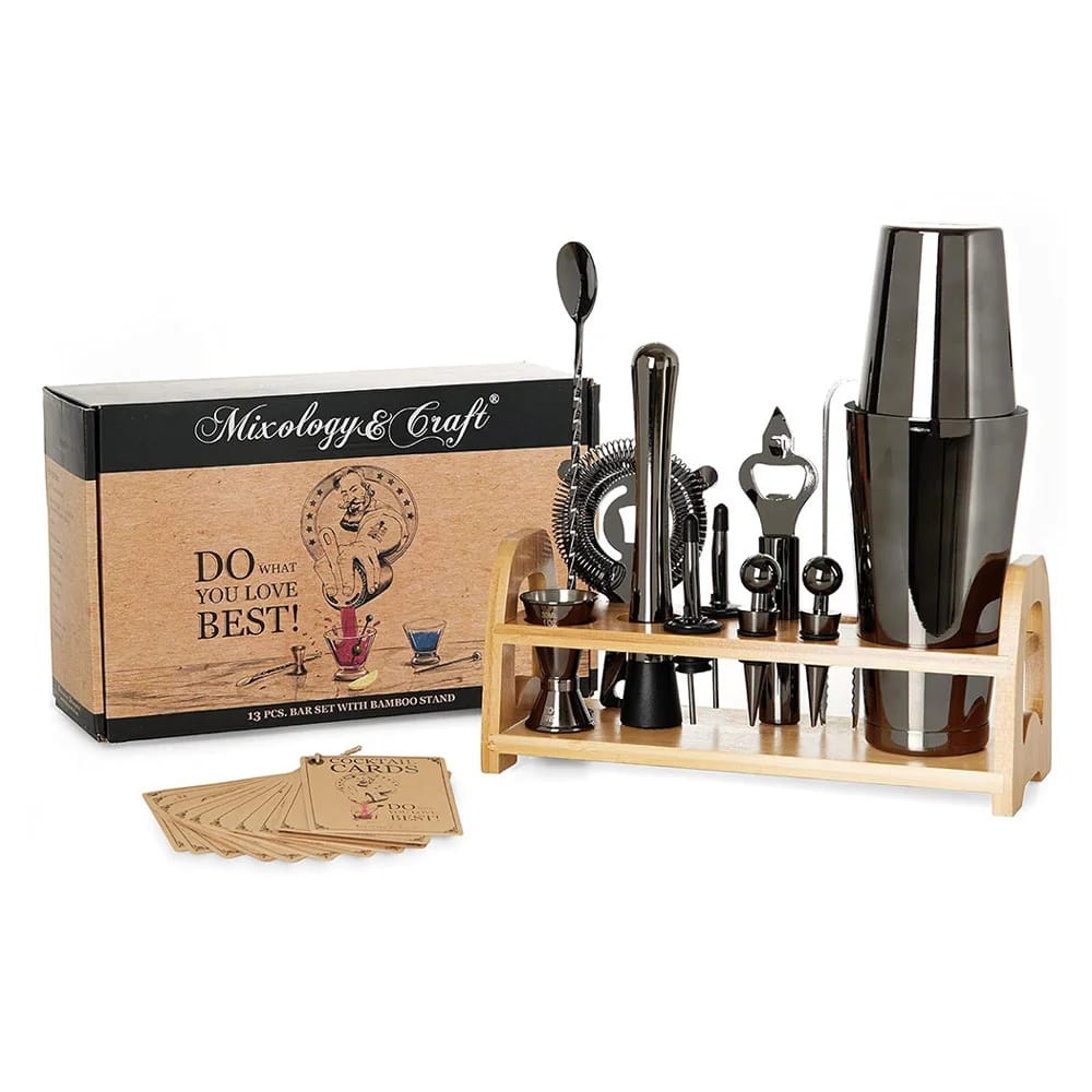 Mixology & Craft Bartender 13-Piece Kit, Gunmetal