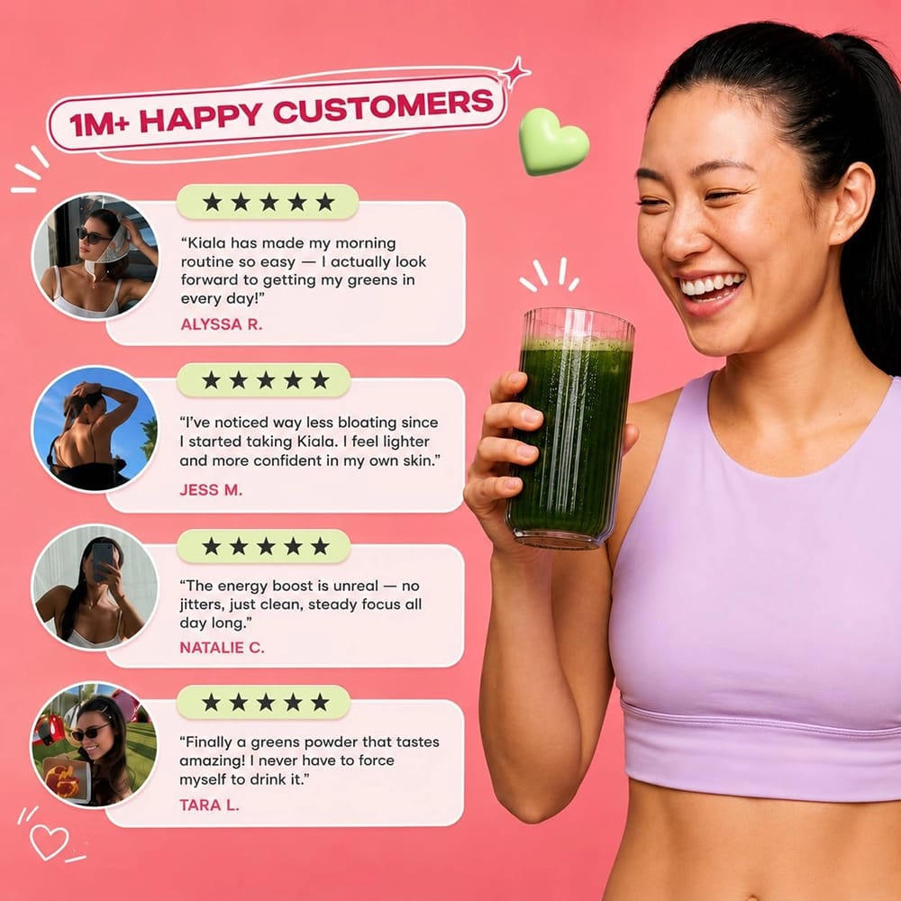 Kiala Nutrition Super Greens, Watermelon Slush, 30 Servings