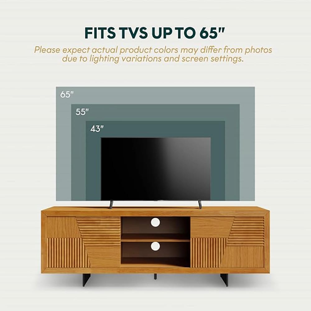 Bme Trapeze TV Stand, Teak Brown