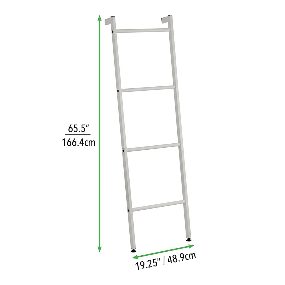 mDesign Freestanding Bathroom Towel Ladder, Gray