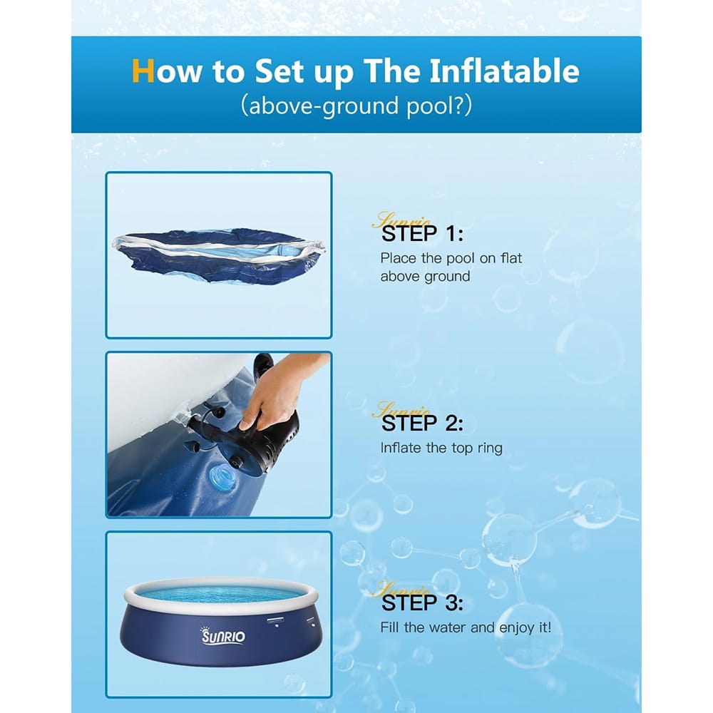 Sunrio 8' Inflatable Above Ground Pool