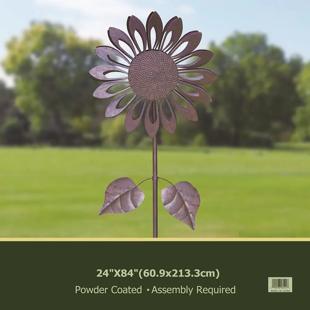 Blooming Daisy Wind Spinner, Brown