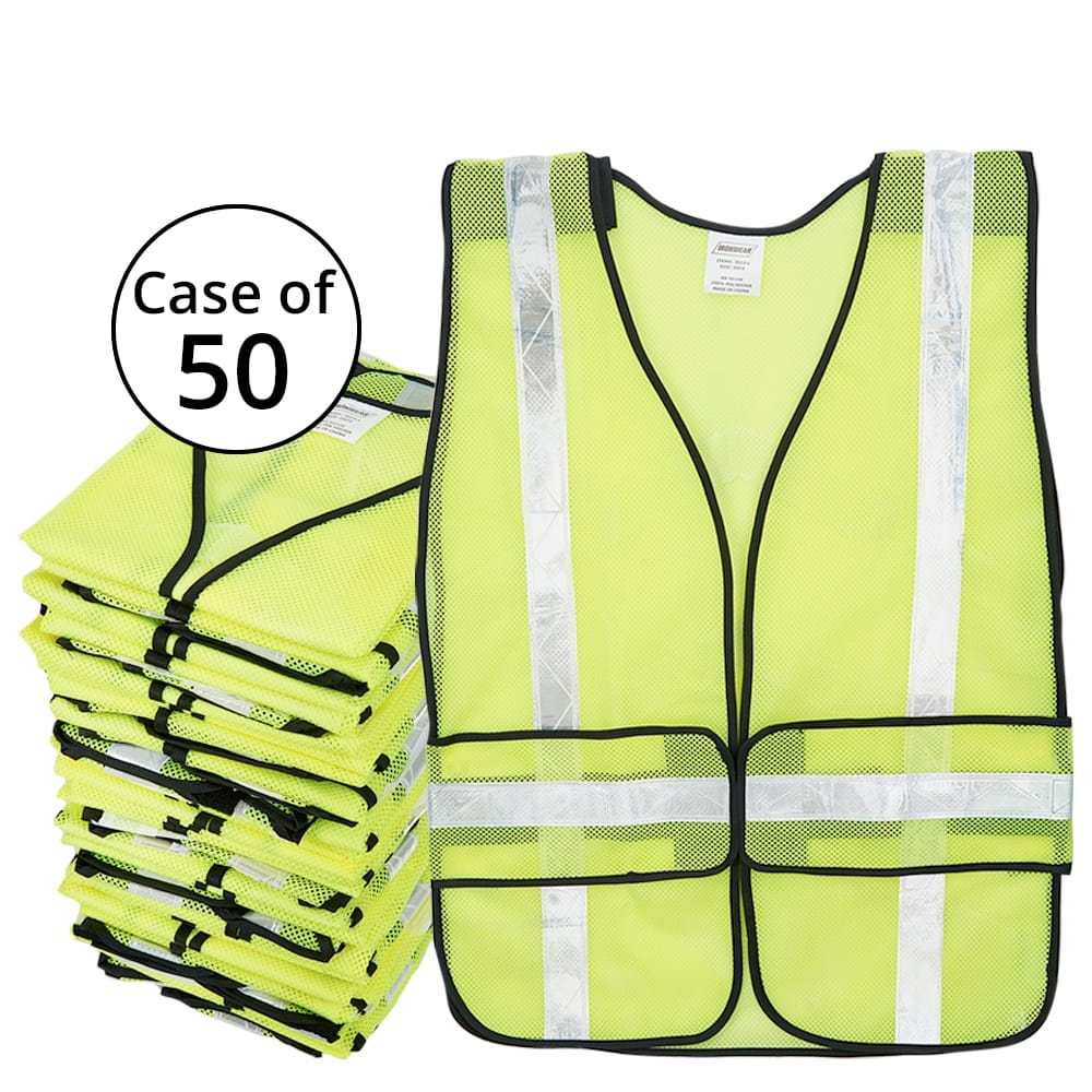 Ironwear Lime Mesh Breakaway Safety Vests, Case of 50