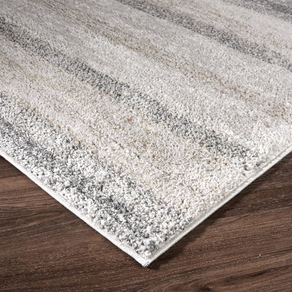 Cosmopolitan 9'2" x 12'5" Shag Area Rug, Gray/Ivory Stripe